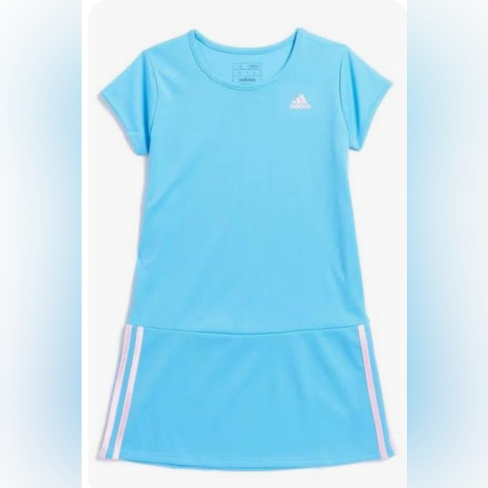 Adidas Sky Blue Sports Top with Pink Logo